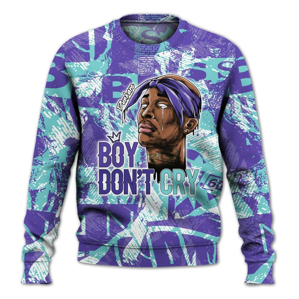 Sweatshirt To Match Low Hornets 1s - Boiz Ain't Cry Unique Abstract All Over Print