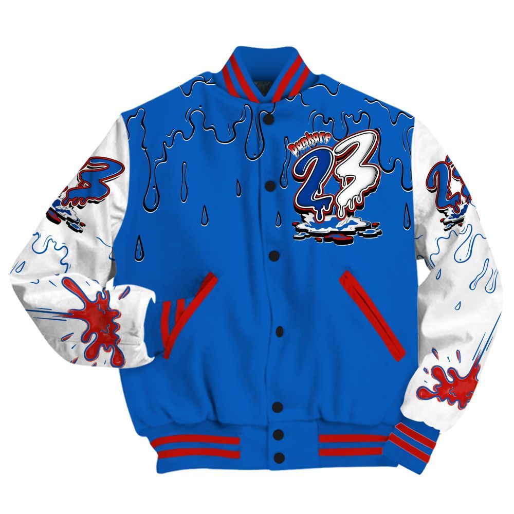 Varsity Jacket To Match Kobe 6 Game Royal - Custom Name 23 Drip Sludges All Over Print