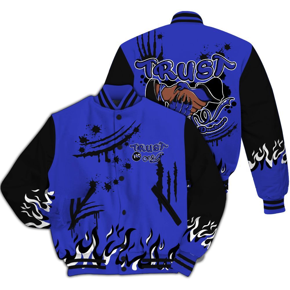 Varsity Jacket To Match Retro Black Concord 12s - Graphic Trust No One All Over Print