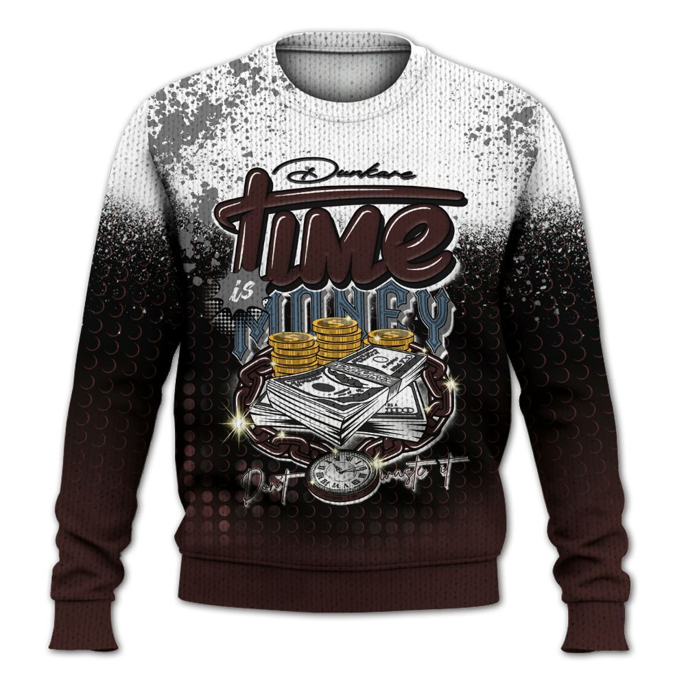 Knitted Sweater To Match Burgundy 5s - Halftone Time Is Money