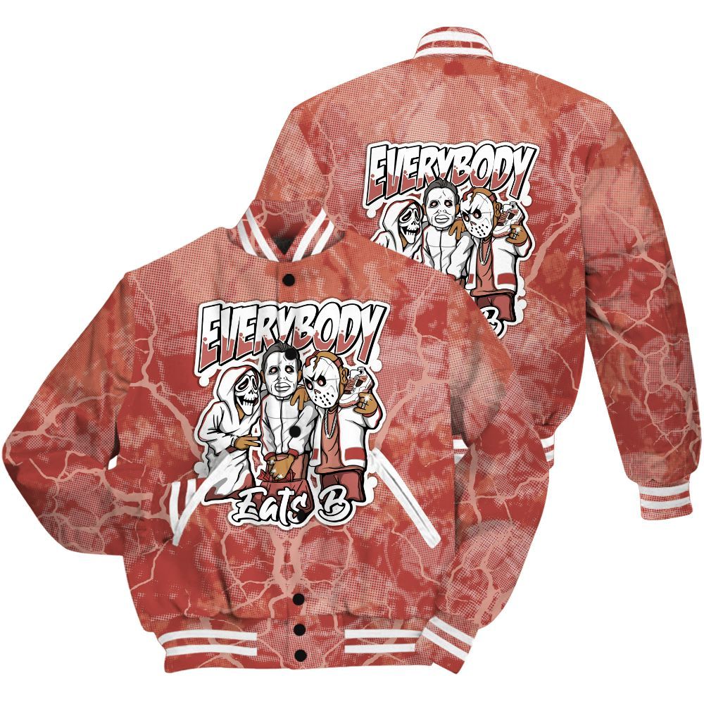 Varsity Jacket To Match Dune Red 13s Shirt - Everybody Eatin B Graphic Halloween All Over Print