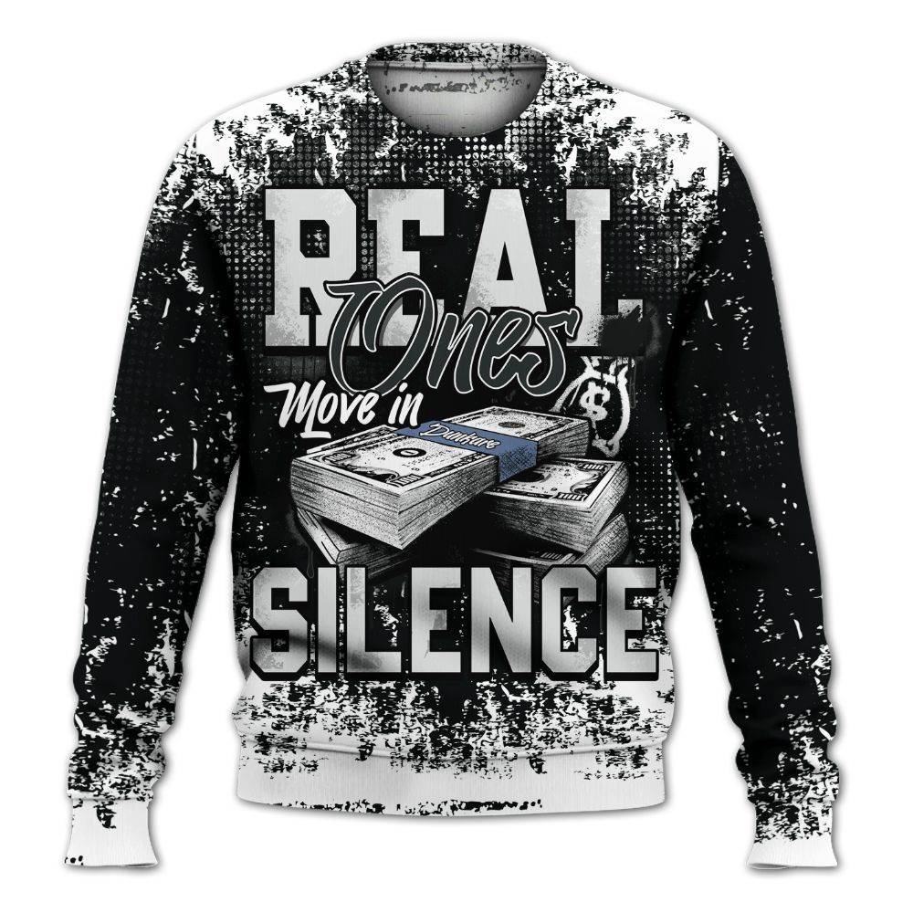 Sweatshirt To Match Mid Space Jam 1s - Move In Silence Money Street Retro All Over Print