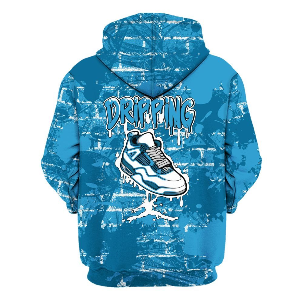Hoodie To Match Powder Blue 9s - Dripping Shoe 4S Graphic Street Art All Over Print