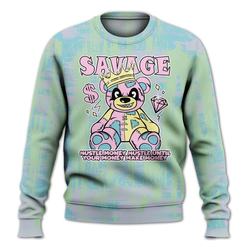 Sweatshirt To Match SB Dunk Low Visty - Savages Bear Glitch Art All Over Print