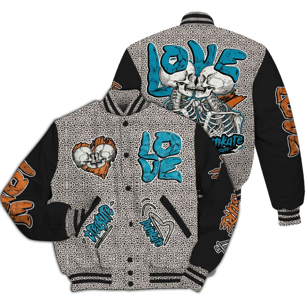 Varsity Jacket To Match SB Dunk Low Safari Olympic - Skull Bear All Over Print
