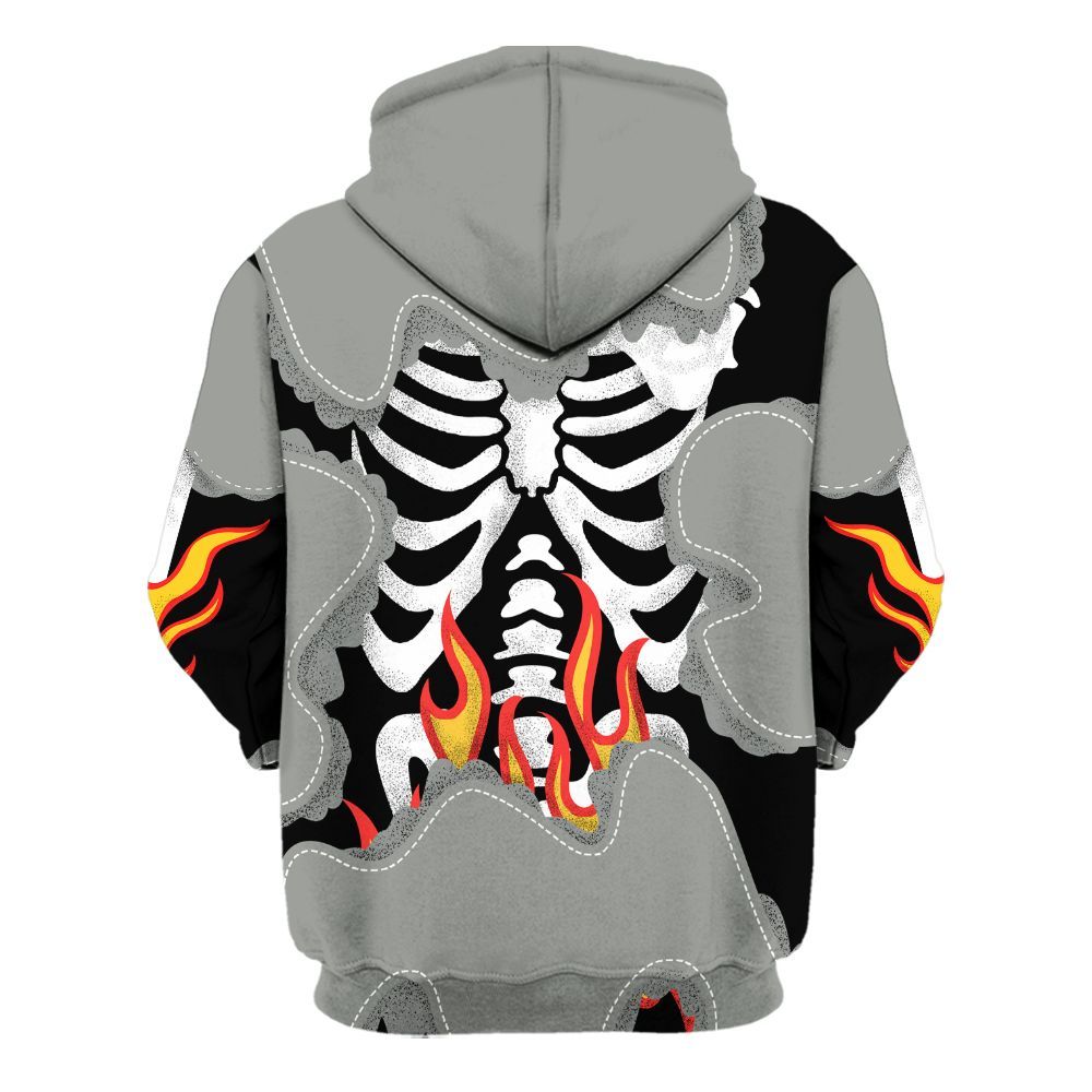 Hoodie To Match Paris Olympics 4s - Skeleton Burning Heart Drip All Over Print