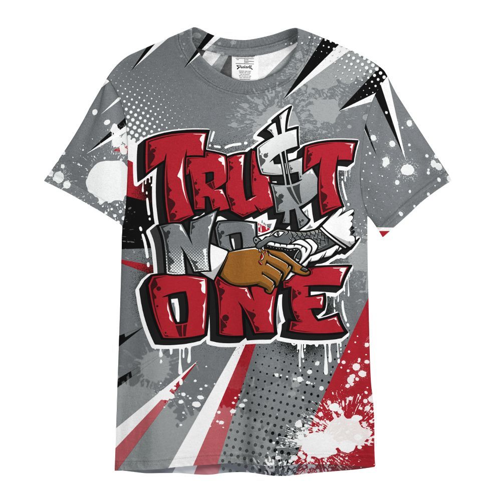 Shirt To Match Retro Fire Red 9s - Poly Trust No One Dripping All Over Print
