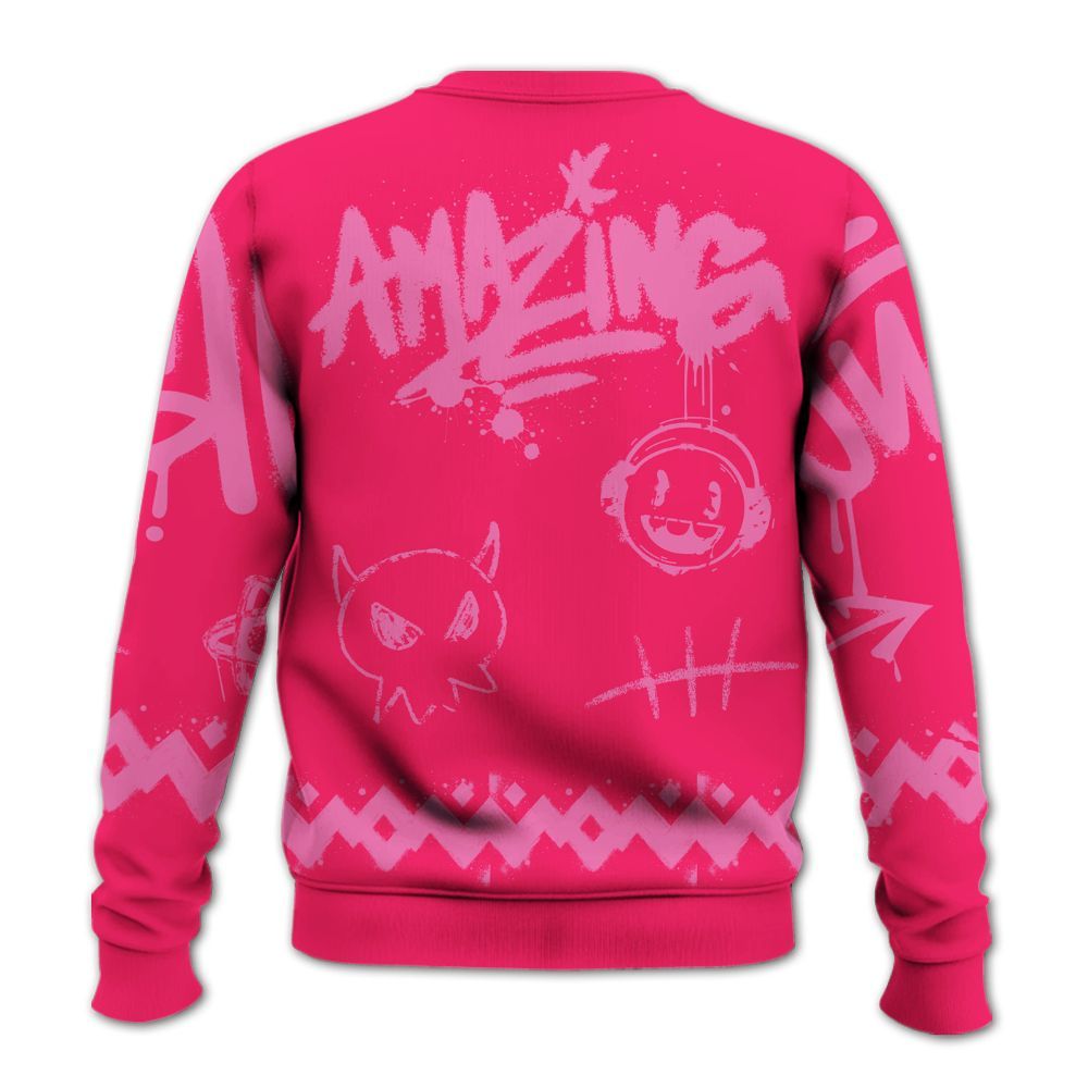 Sweatshirt To Match Air VaporMax Plus Triple Pink - Friday Sneaker Crayon All Over Print