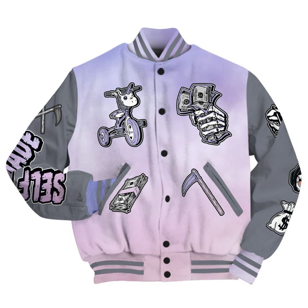 Varsity Jacket To Match Zen Master 4s - Self Make Skeleton All Over Print