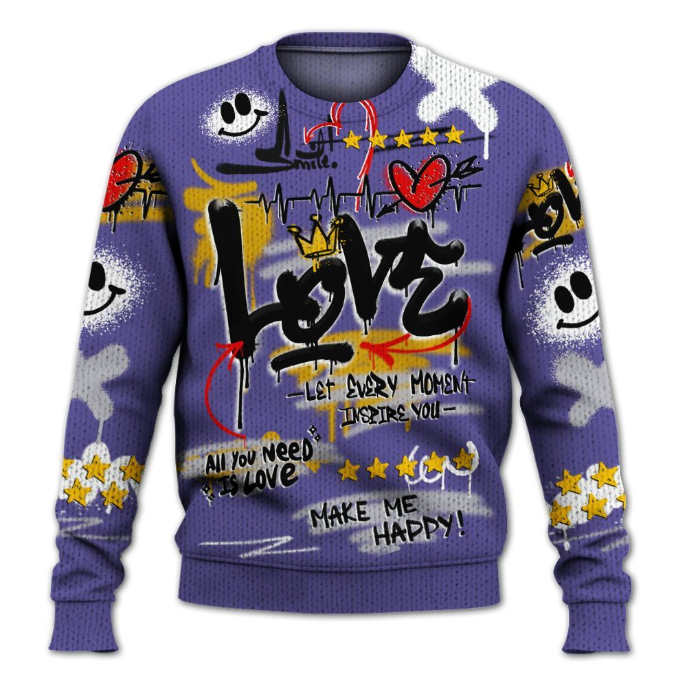 Sweater To Match Lakeshow 4s - Happy Love Beats Graffiti Streetwear Graphic
