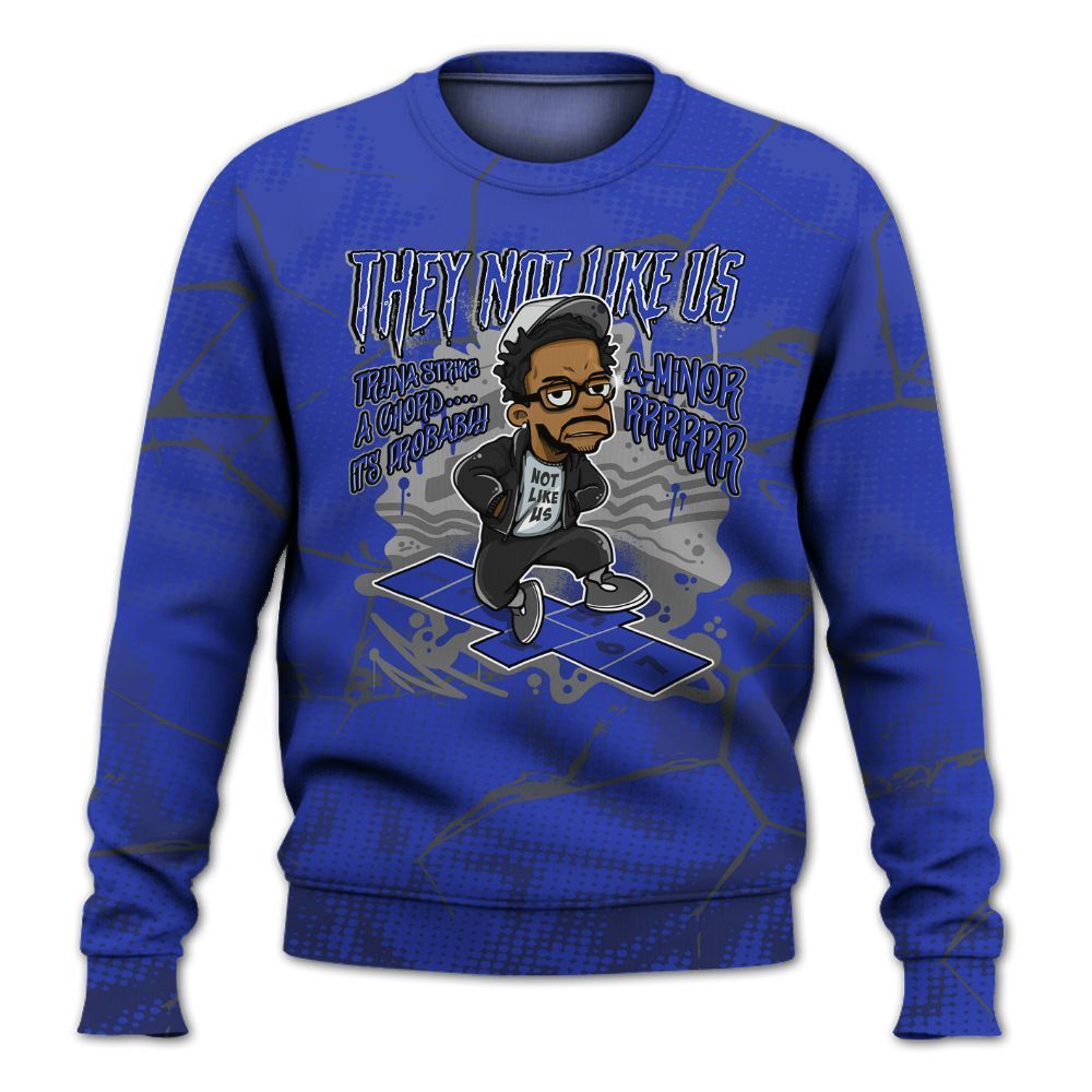 Sweatshirt To Match Air Max Plus Black Racer Blue - Hopscotch Dislike Us Graphic Crack All Over Print