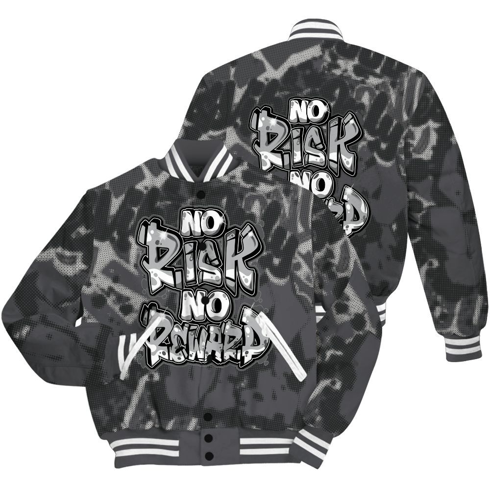 Varsity Jacket To Match White Thunder 4s Shirt - No Risks No Reward Street All Over Print
