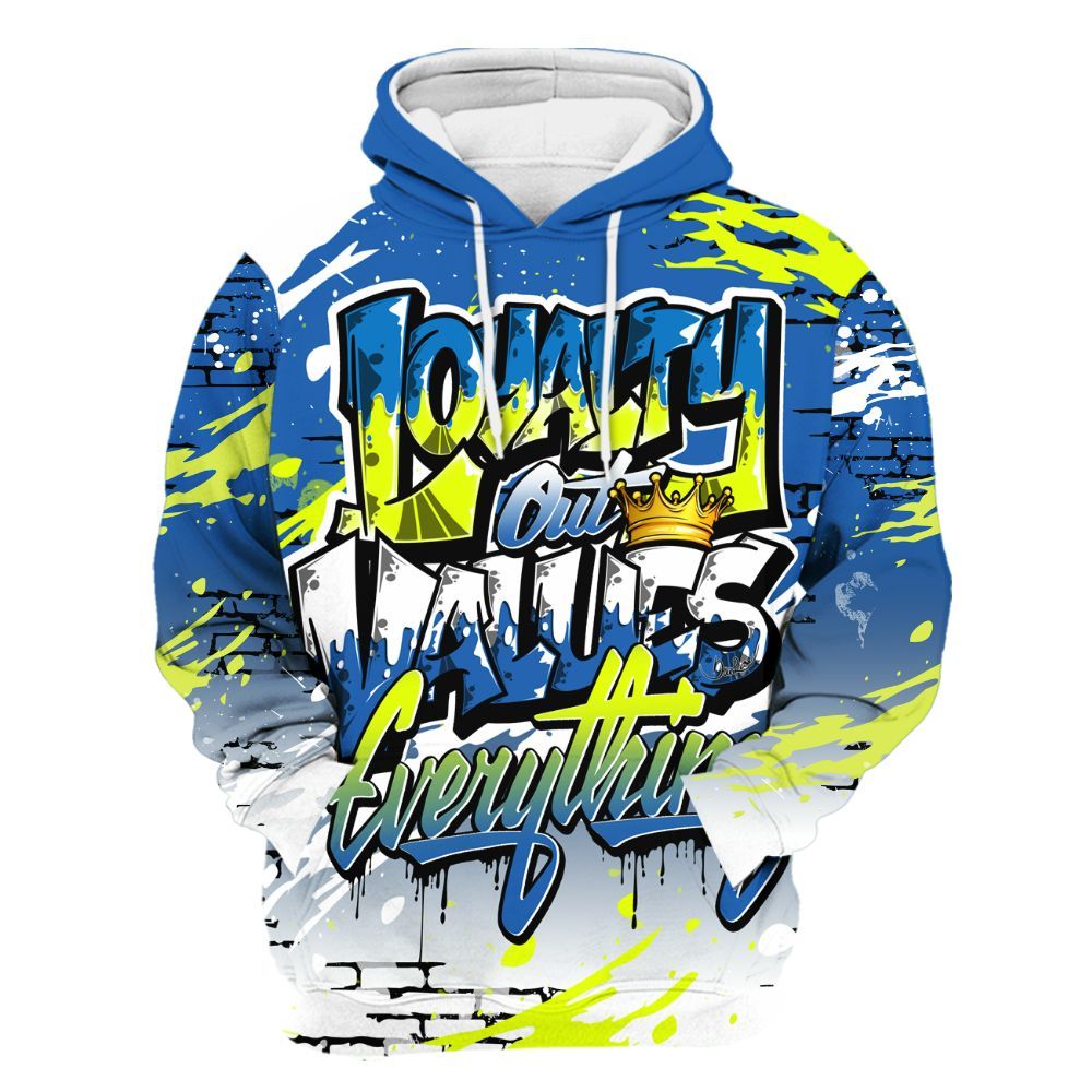 Hoodie To Match Griffey Max 1 Varsity Royal - Values Of Loyalty Drip All Over Print