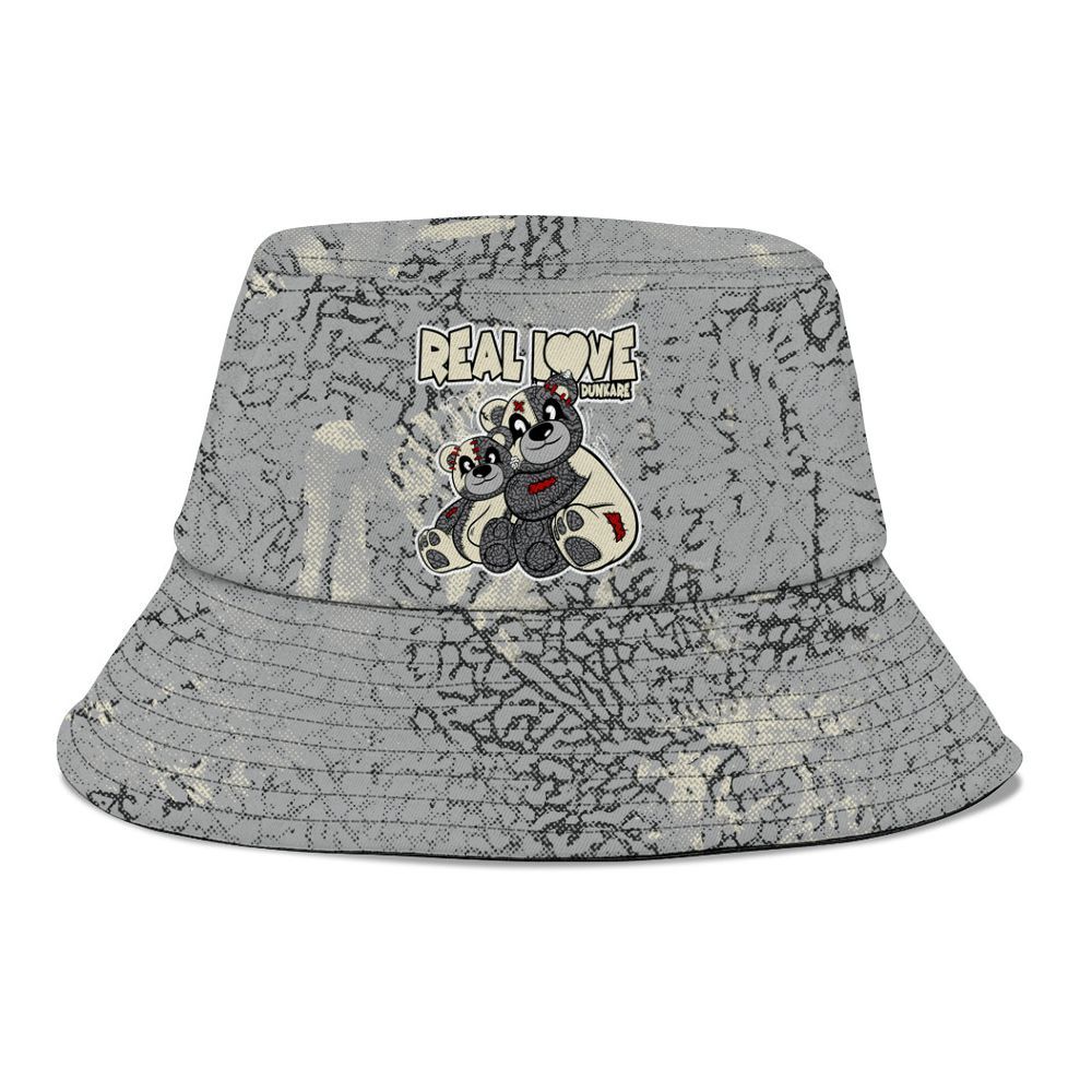 Bucket Hat To Match Cement Grey 3s - Sincere Fondness Bear Graphic
