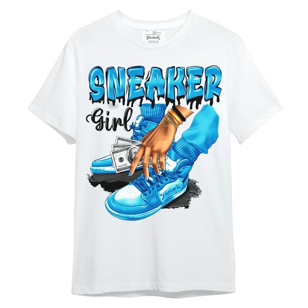 Shirt To Match Black University Blue 2022 13s - SNEAKER Girl Money Drip Unisex Shirt