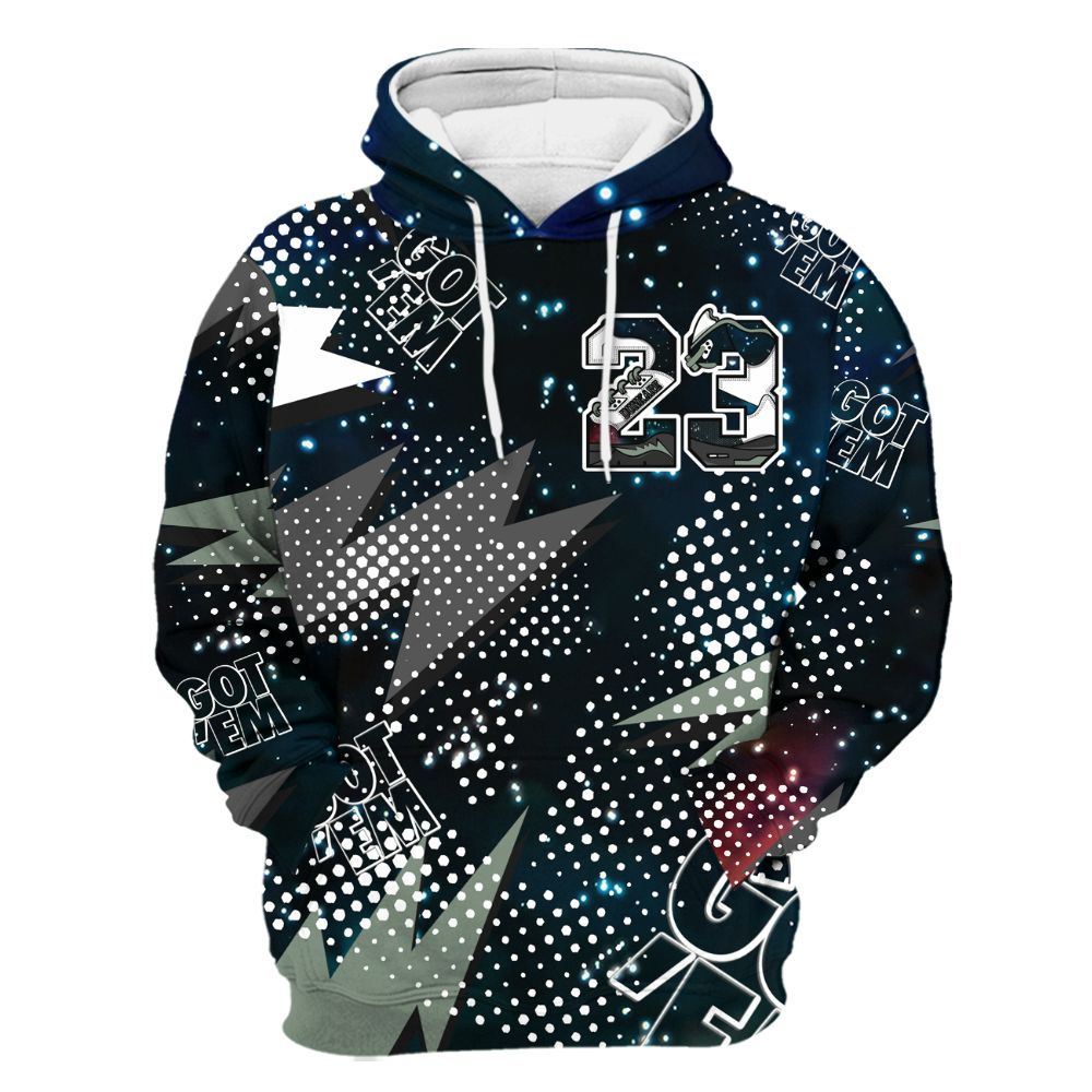 Hoodie To Match Air Foamposite One Galaxy - Custom Name Number 23 5s All Over Print