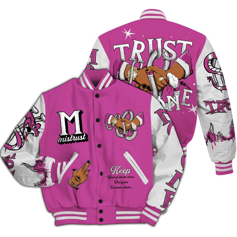 Varsity Jacket To Match Dunk Low Active Fuchsia - Trust No One Snake-Bite Street Style All Over Print