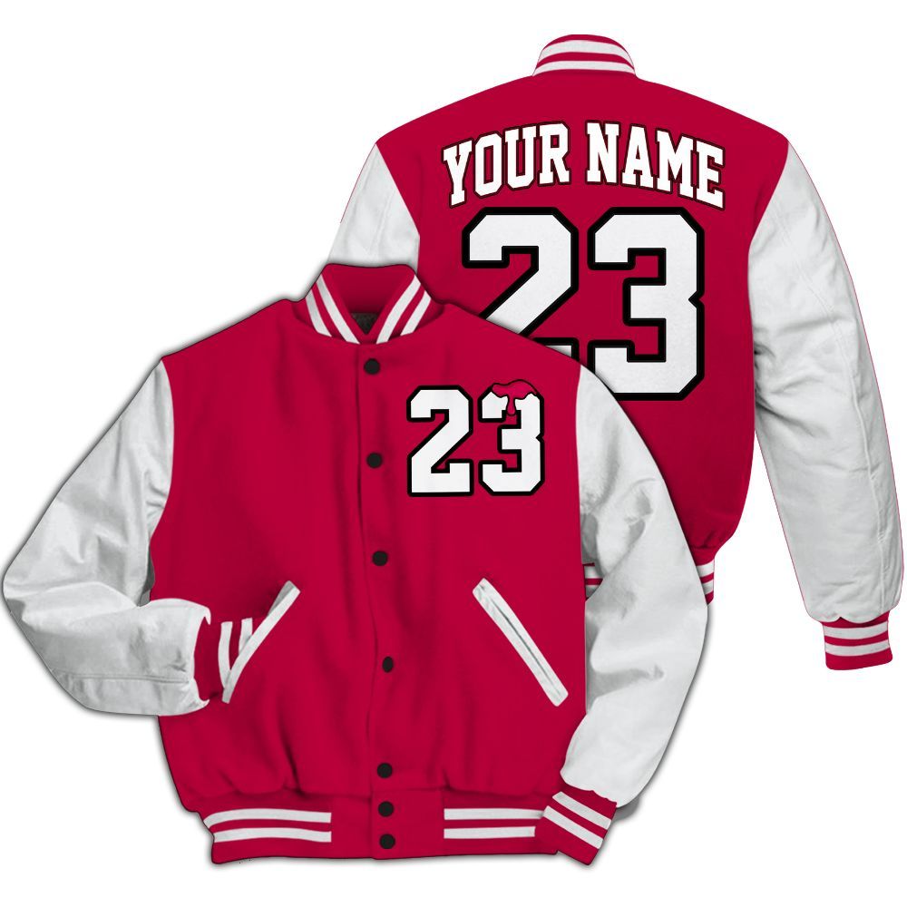 Varsity Jacket To Match Retro Chicago 2s - Custom Name Number 23 Drip All Over Print