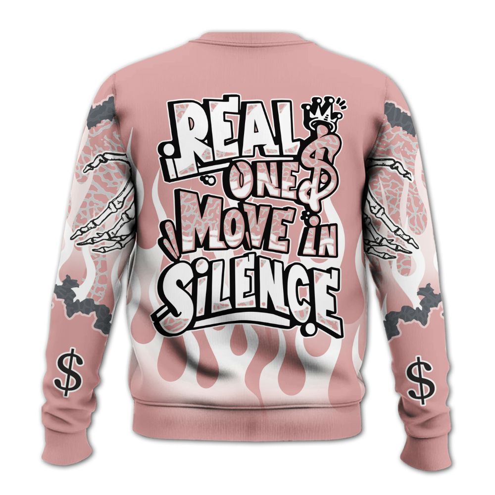 Sweatshirt To Match Red Stardust 3s - Ones Move In Silence Graphic Trapped All Over Print