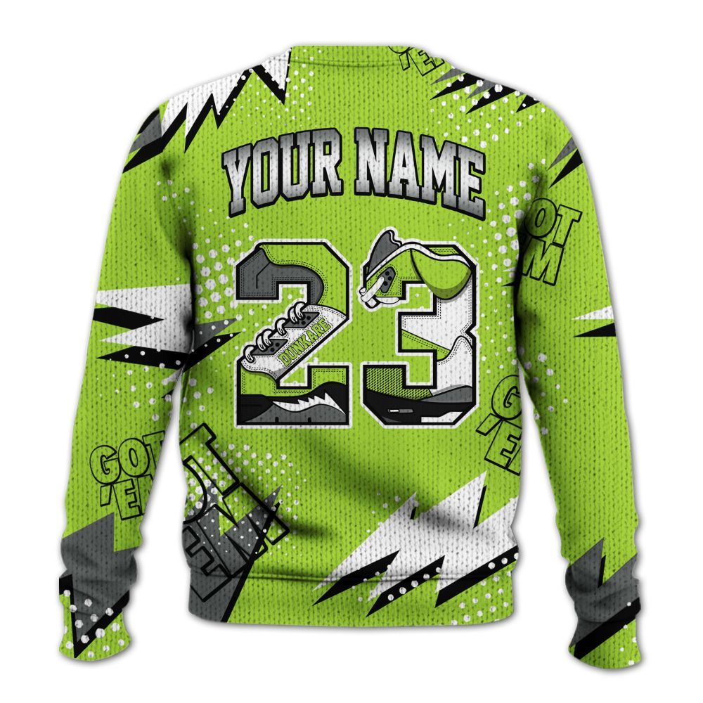 Knitted Sweater To Match Air Max 95 Neon - Custom Name Number 23 5s