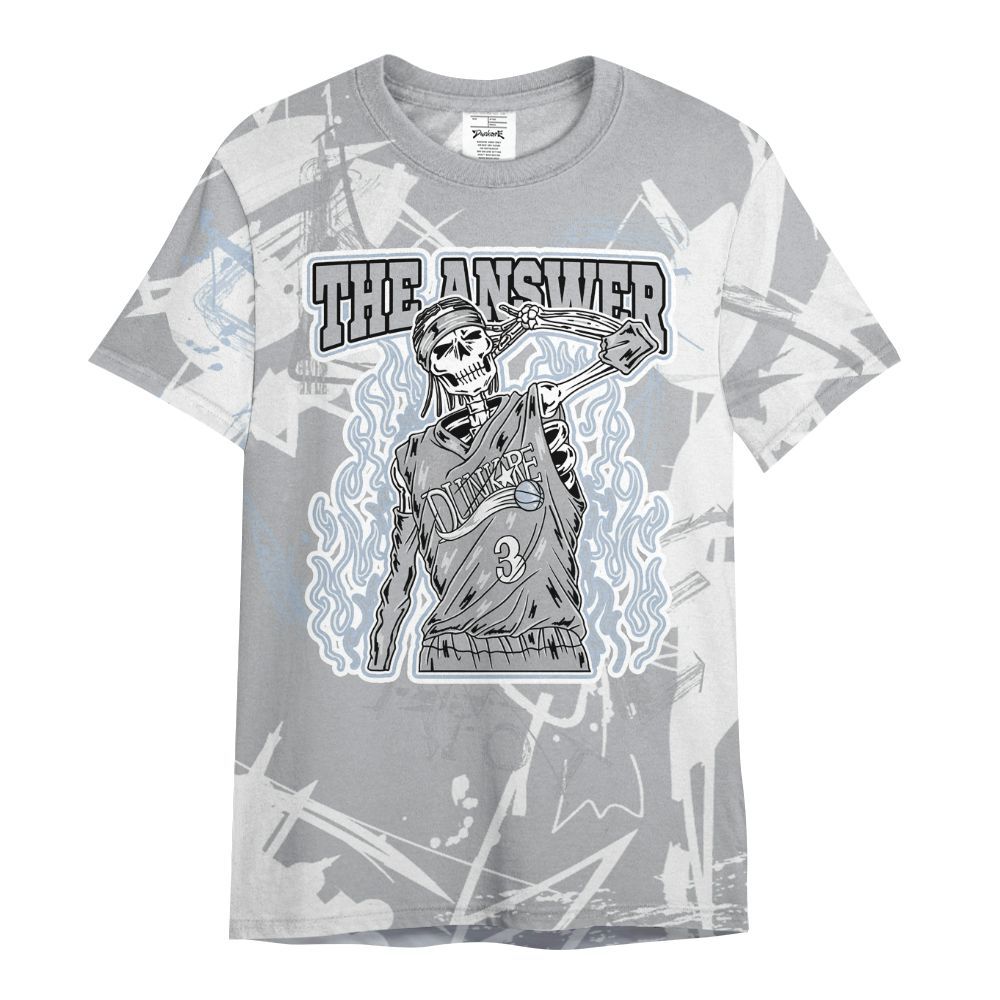 Shirt To Match Low OG Wolf Grey 1s - Allen Answer Skeleton Messyz All Over Print