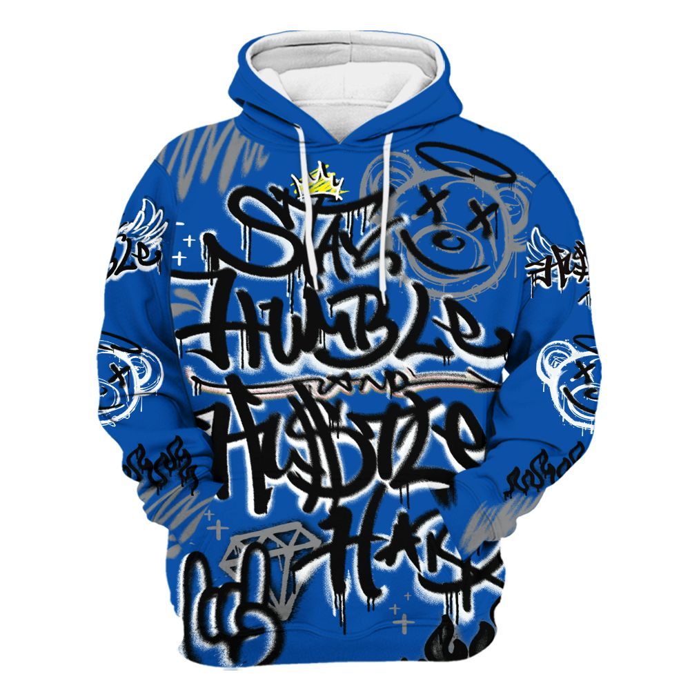 Hoodie To Match Racer Blue 5s - Humble Drip Streetwear Graffity All Over Print
