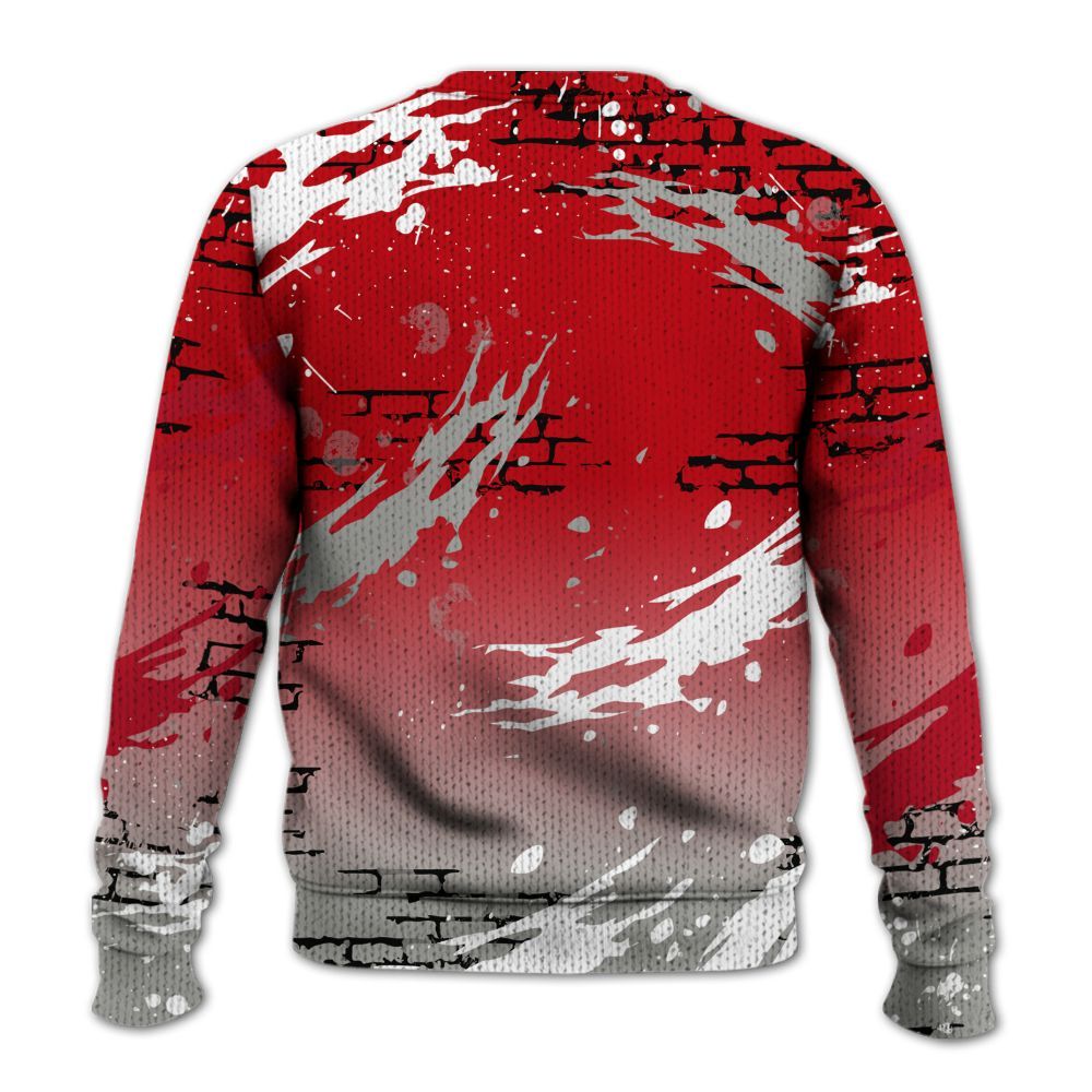 Knitted Sweater To Match Air Griffey Max Gray Reds 1s - Values Of Loyalty Drip