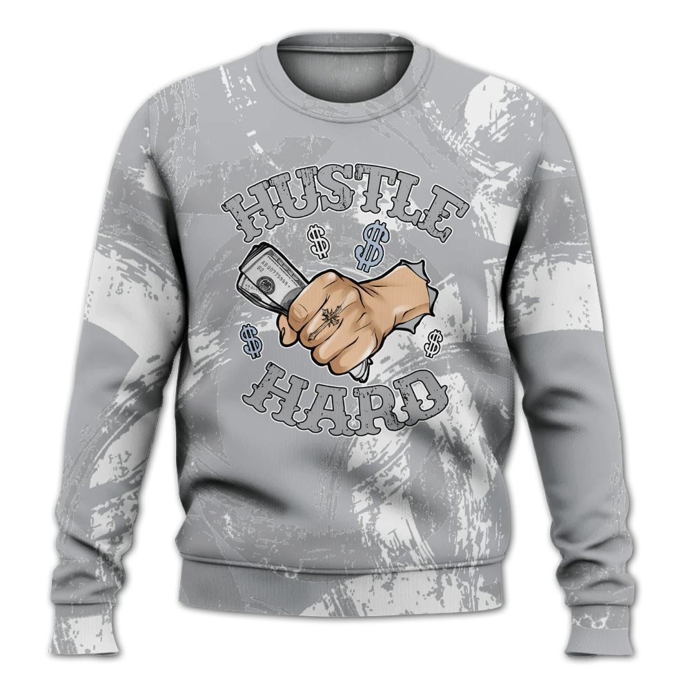 Sweatshirt To Match Low OG Wolf Grey 1s - Hustles Hard! Splash All Over Print