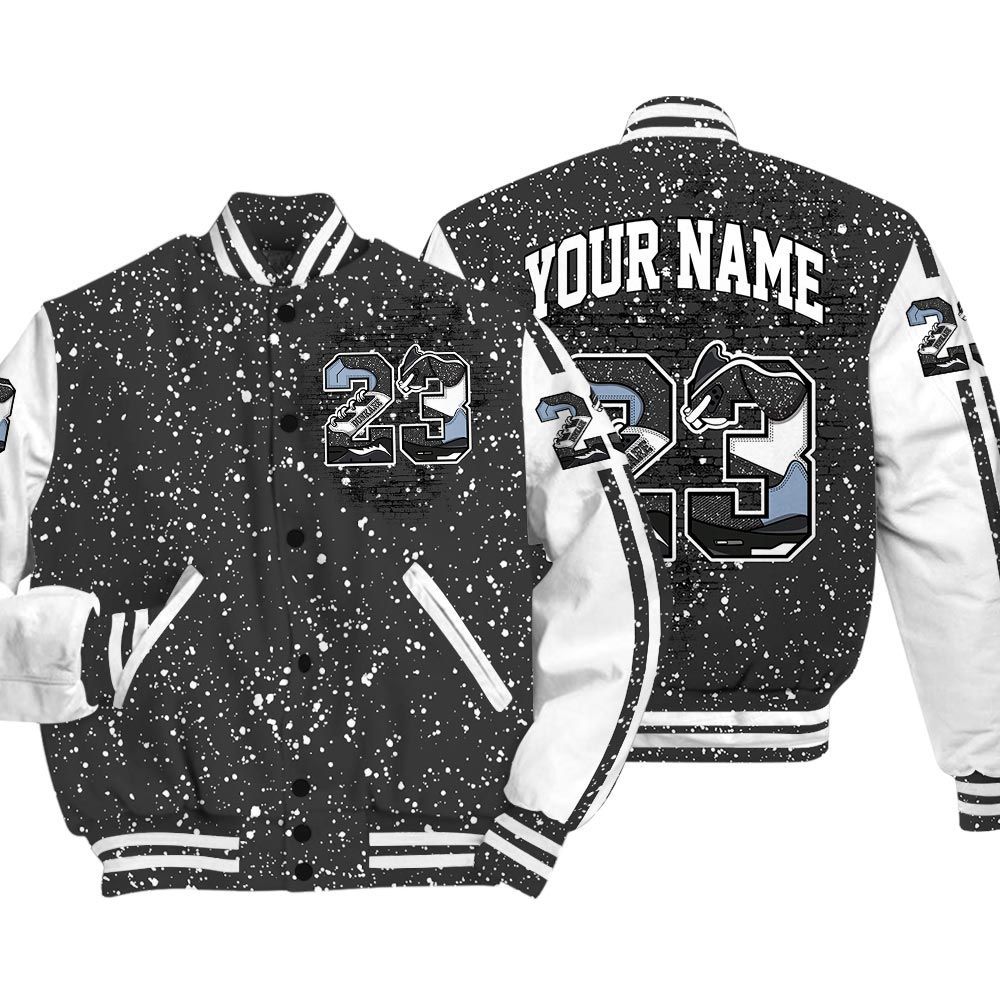 Varsity Jacket To Match Varsity Custom Name Number 23 5s, Reverse Oreo 6s Baseball - To Match Sneaker Reverse Oreo 6s Graphic Tee 1904 HDT