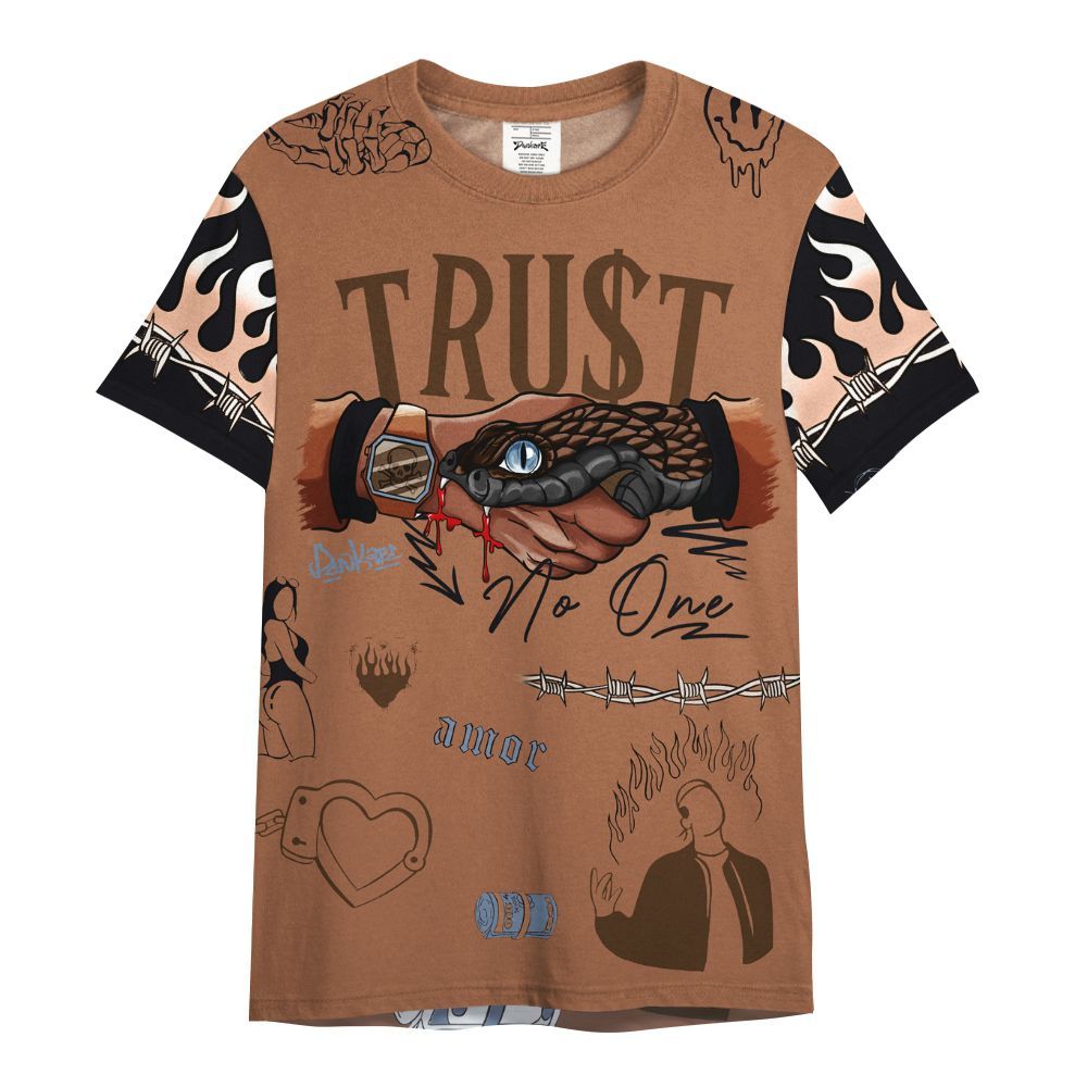 Shirt To Match Air Foamposite Metallic Copper - Snake Trust No One All Over Print