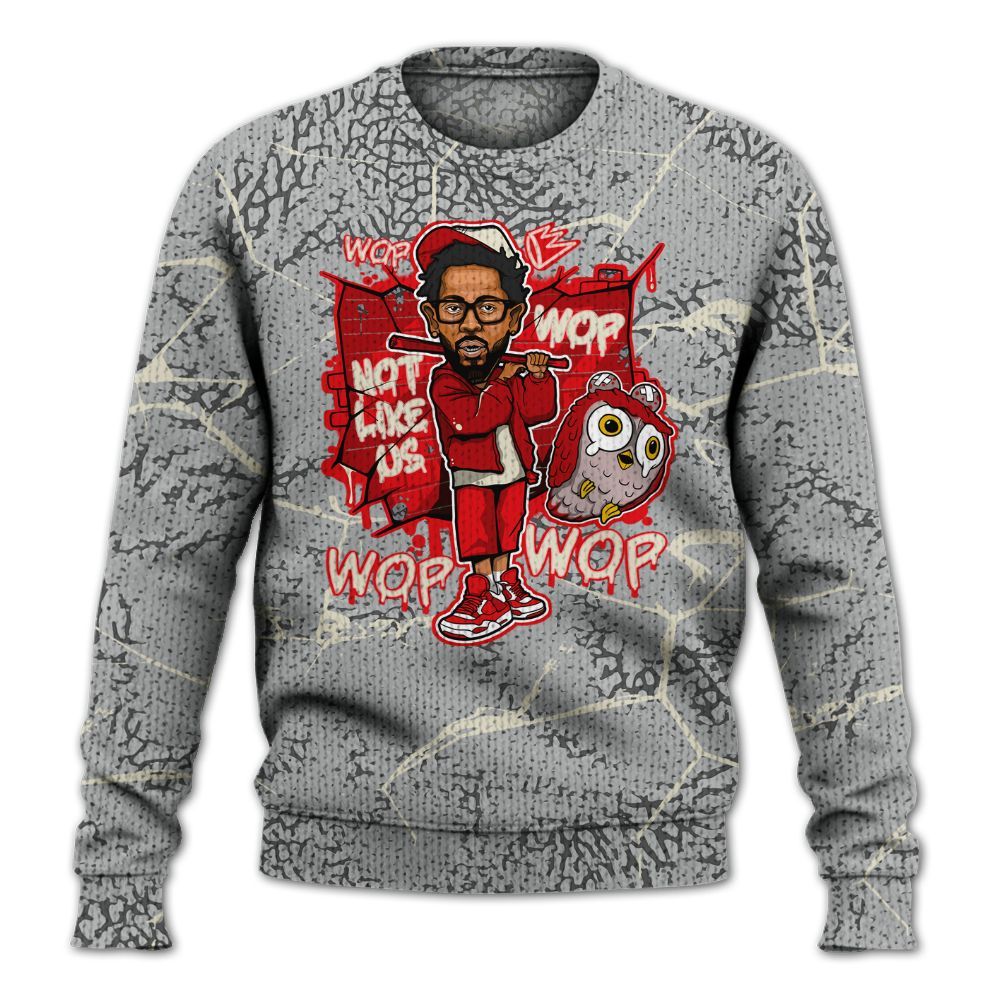 Knitted Sweater To Match Cement Grey 3s - None Like ComptonCity Graphic Crack