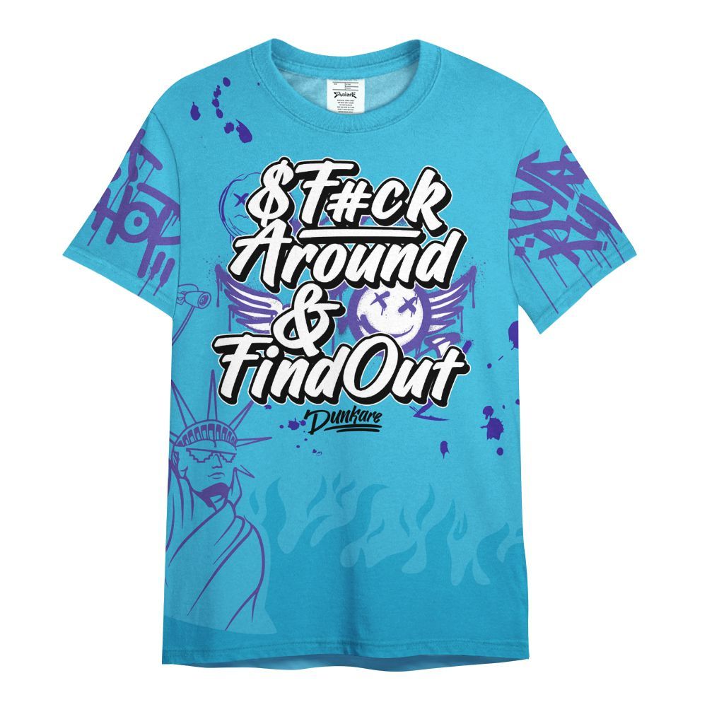 Shirt To Match Retro Aqua 6s - Graphic Fck Around Find Out All Over Print