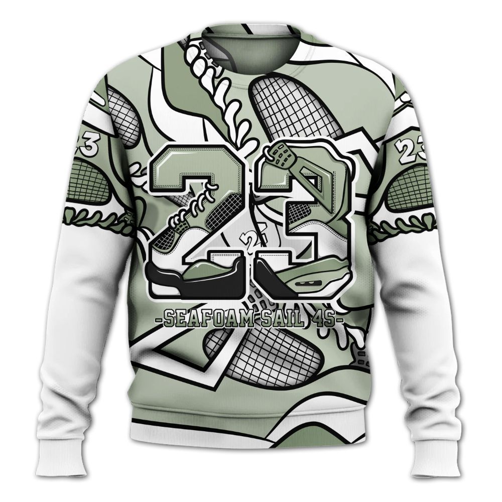 Sweatshirt To Match Seafoam Sail 4s - Number 23 Style 4s All Over Print