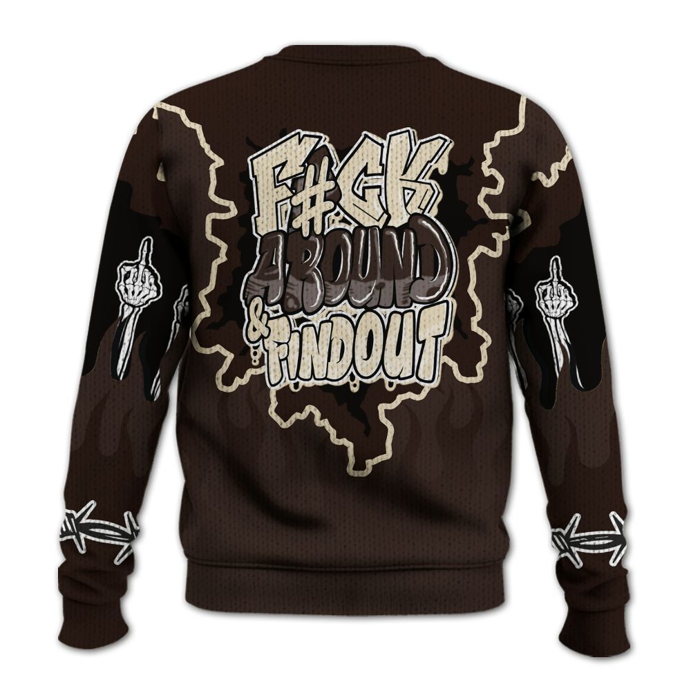 Knitted Sweater To Match 2025 Retro Earth 5s - F Around Find Out Graphic Trapped