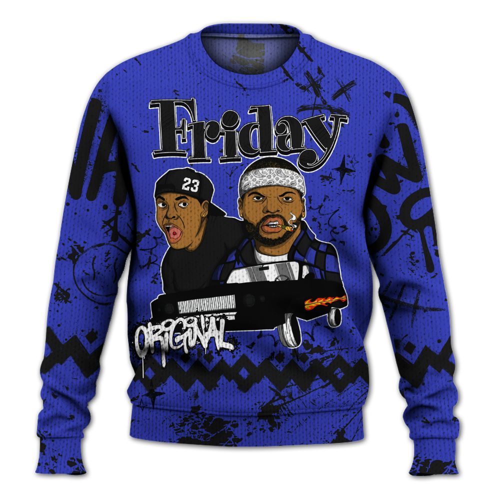 Knitted Sweater To Match Retro Black Concord 12s - Friday Sneaker Crayon