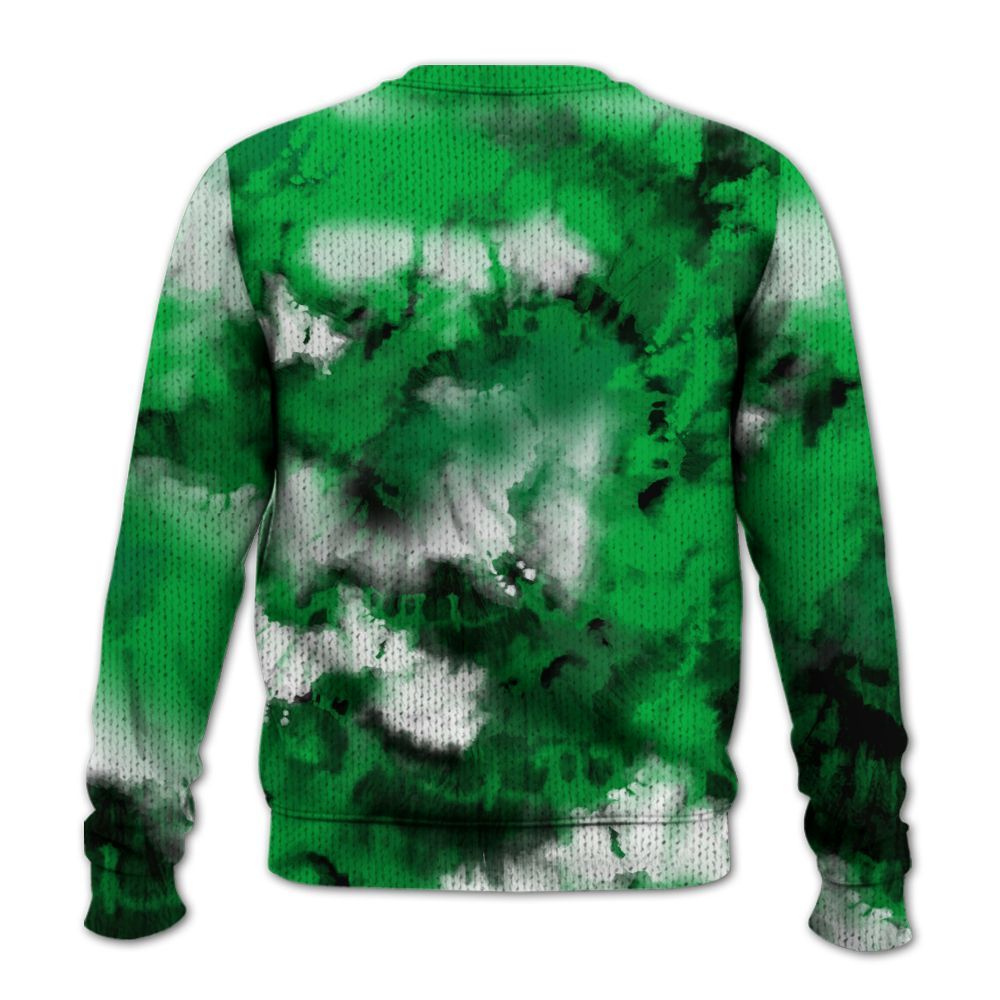 Knitted Sweater To Match Lucky Green 5s - God Blessed Tie Dye
