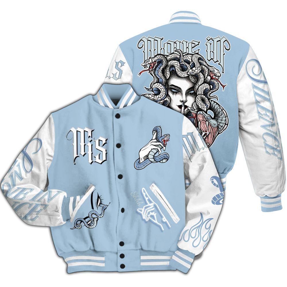 Varsity Jacket To Match Forget Me Not 4s - Girl Move In Silence All Over Print