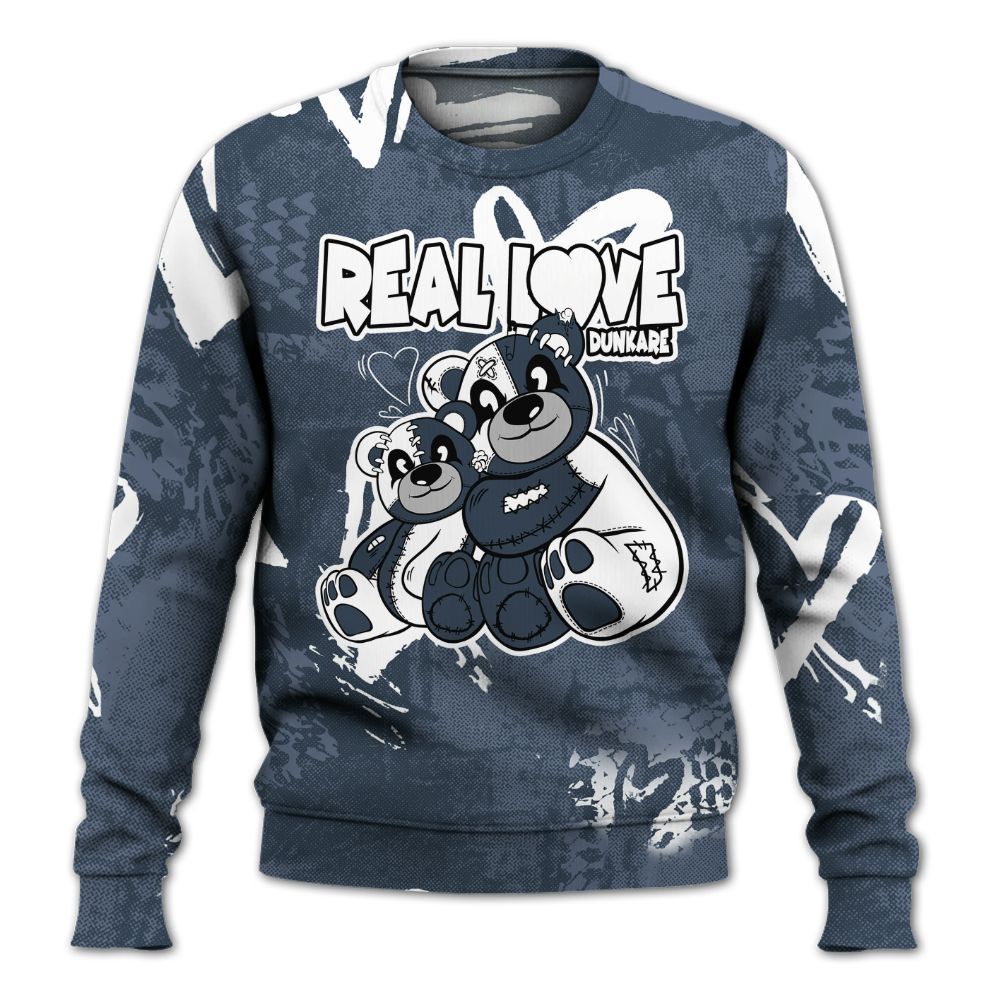 Sweatshirt To Match Low Diffused Blue 11s - Sincere Fondness Bear All Over Print