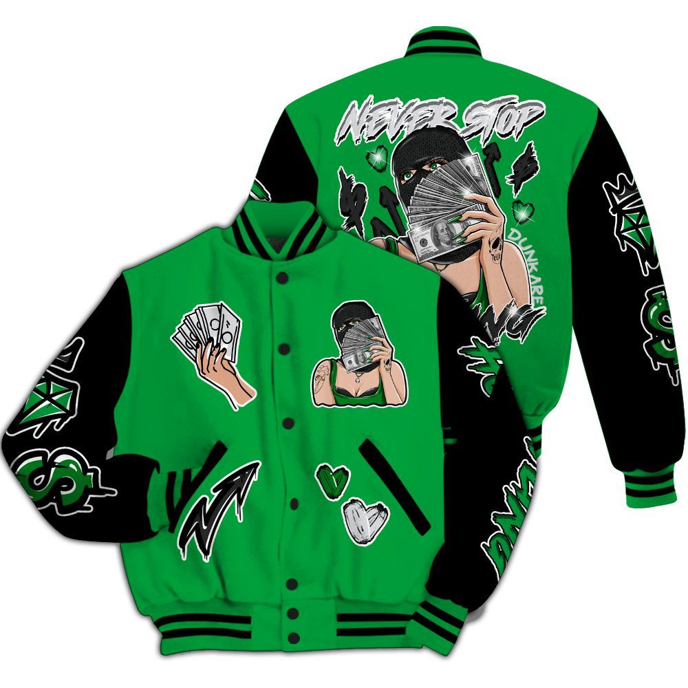 Varsity Jacket To Match Low Lucky Green 1s - Hustling Unique All Over Print