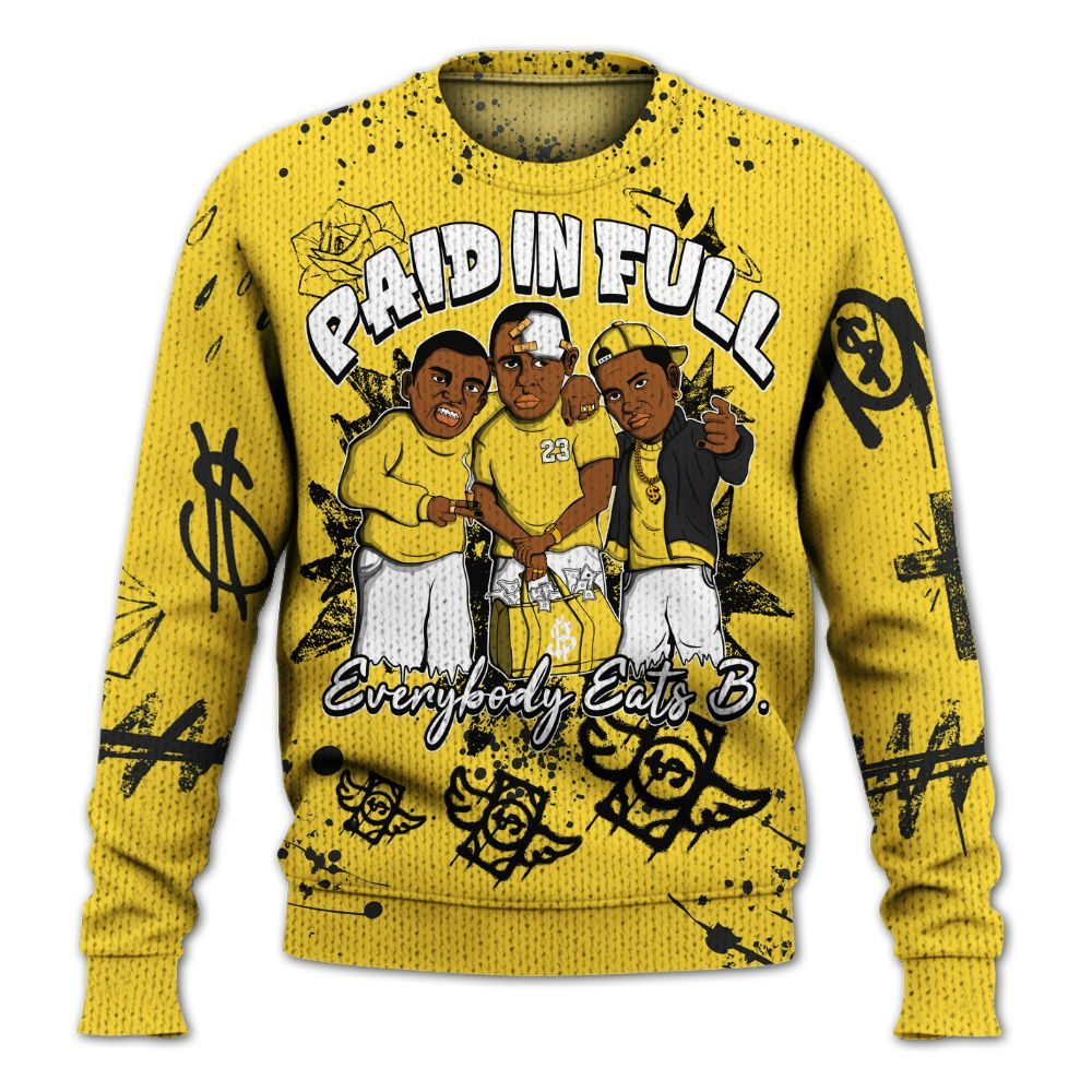 Sweater To Match Mid New Love 2025 1s - Paid In Full Crayon Graphic