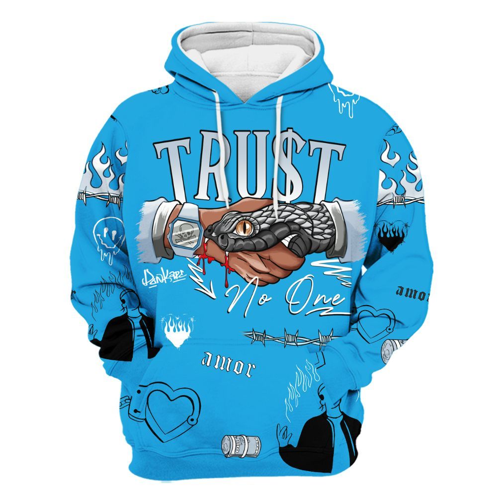 Hoodie To Match University Blue Low 2026 11s - Snake Trust No One All Over Print