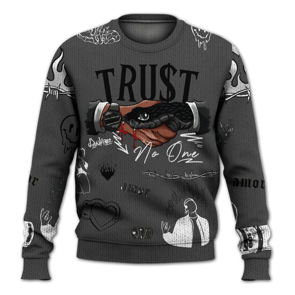 Knitted Sweater To Match Fear 4s - Trust No One Graphic