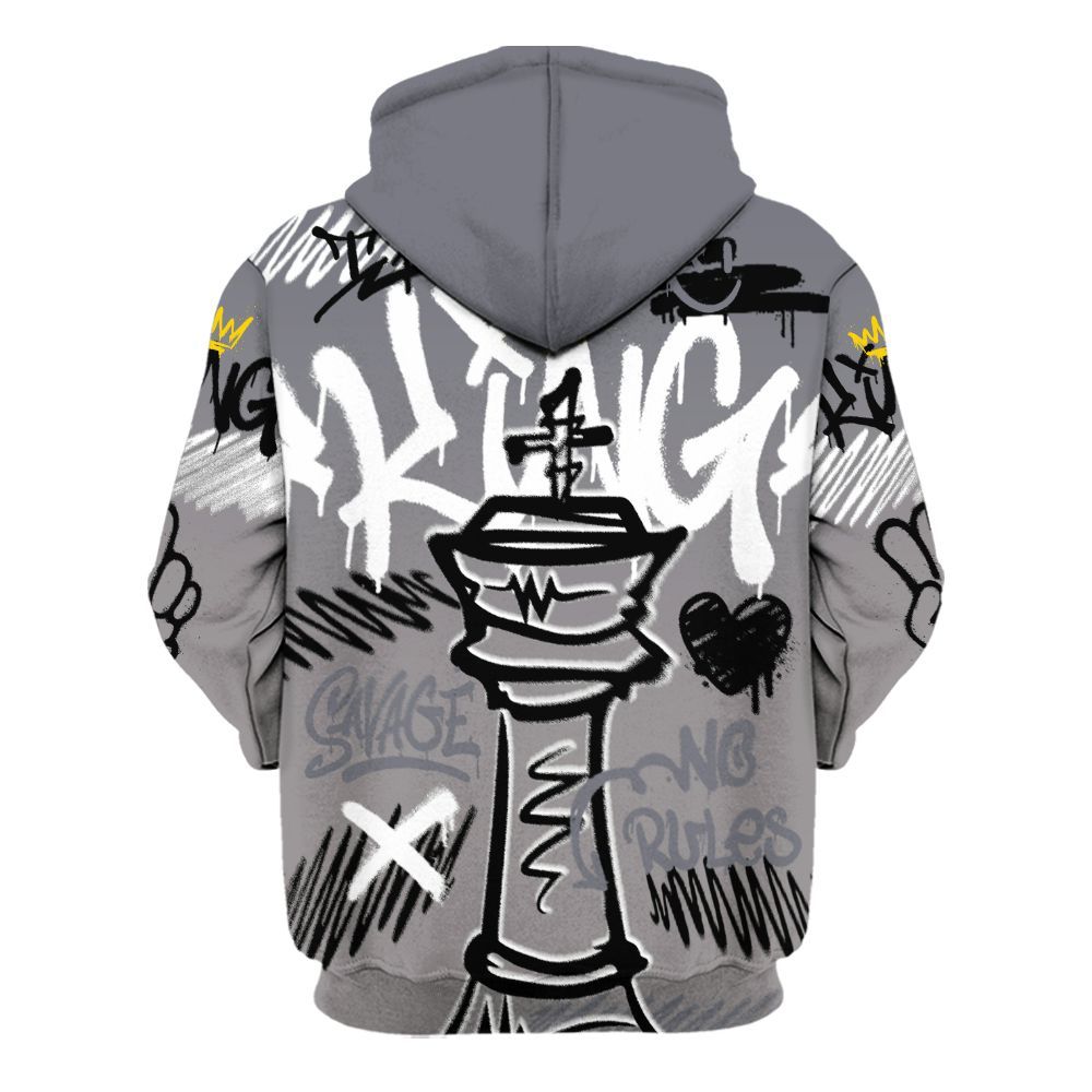 Hoodie To Match Cool Grey 11s - Street King Chess Streetwear All Over Print