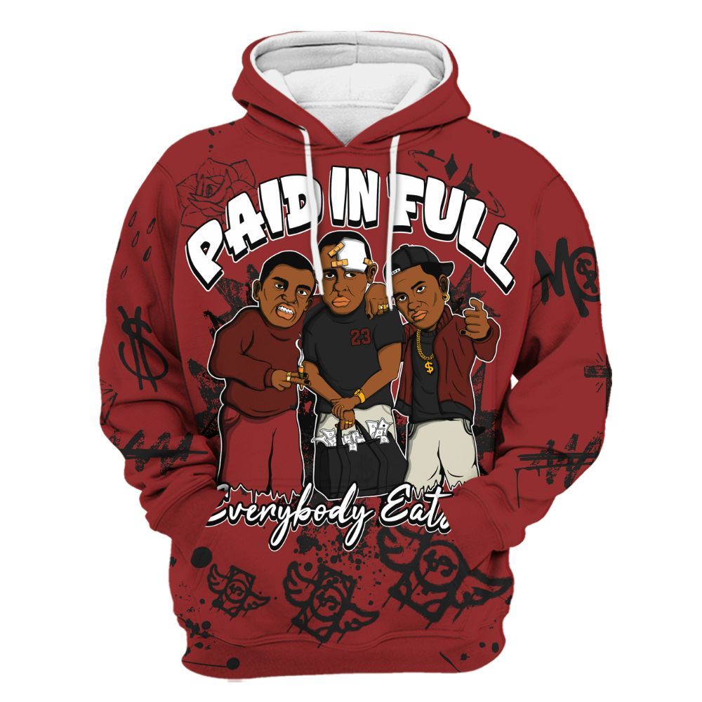 Hoodie To Match High 85 Bred 1s - Everybody Paid In Full Crayon All Over Print