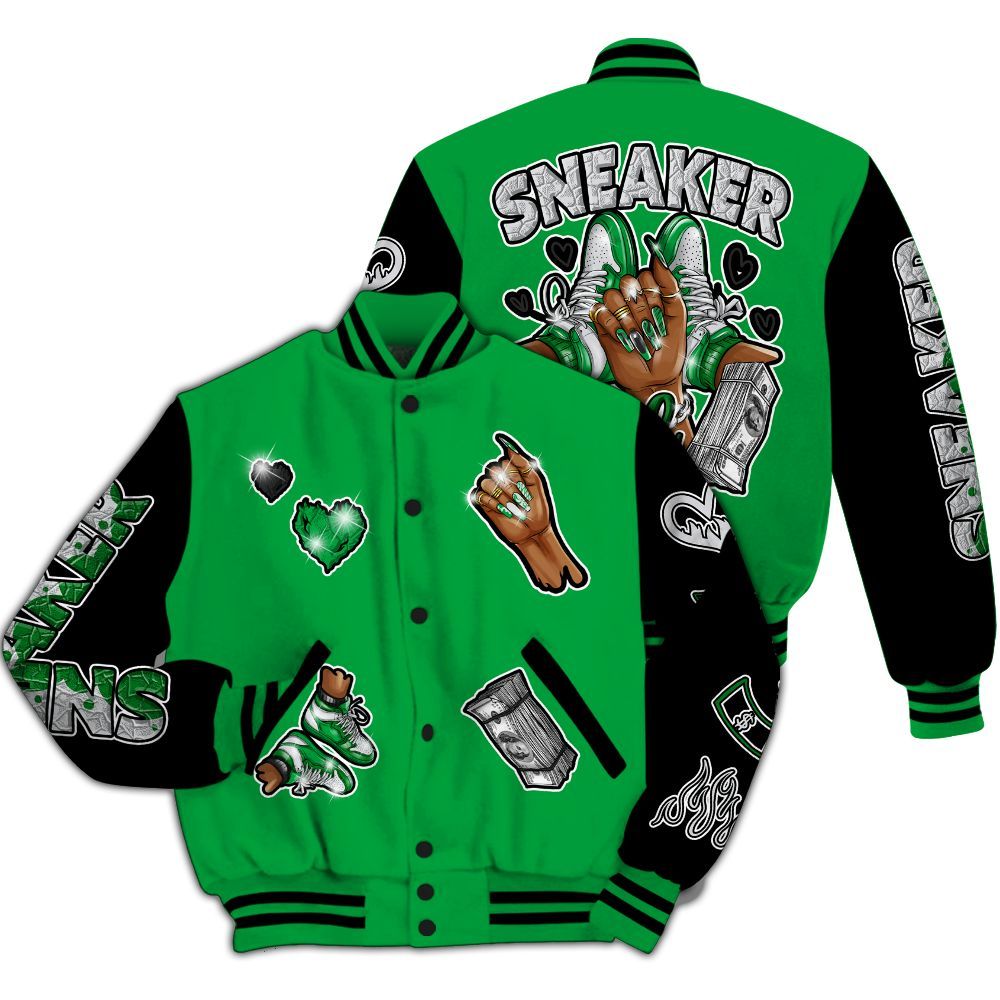Varsity Jacket To Match Low Lucky Green 1s - Sneakerz Girlz All Over Print