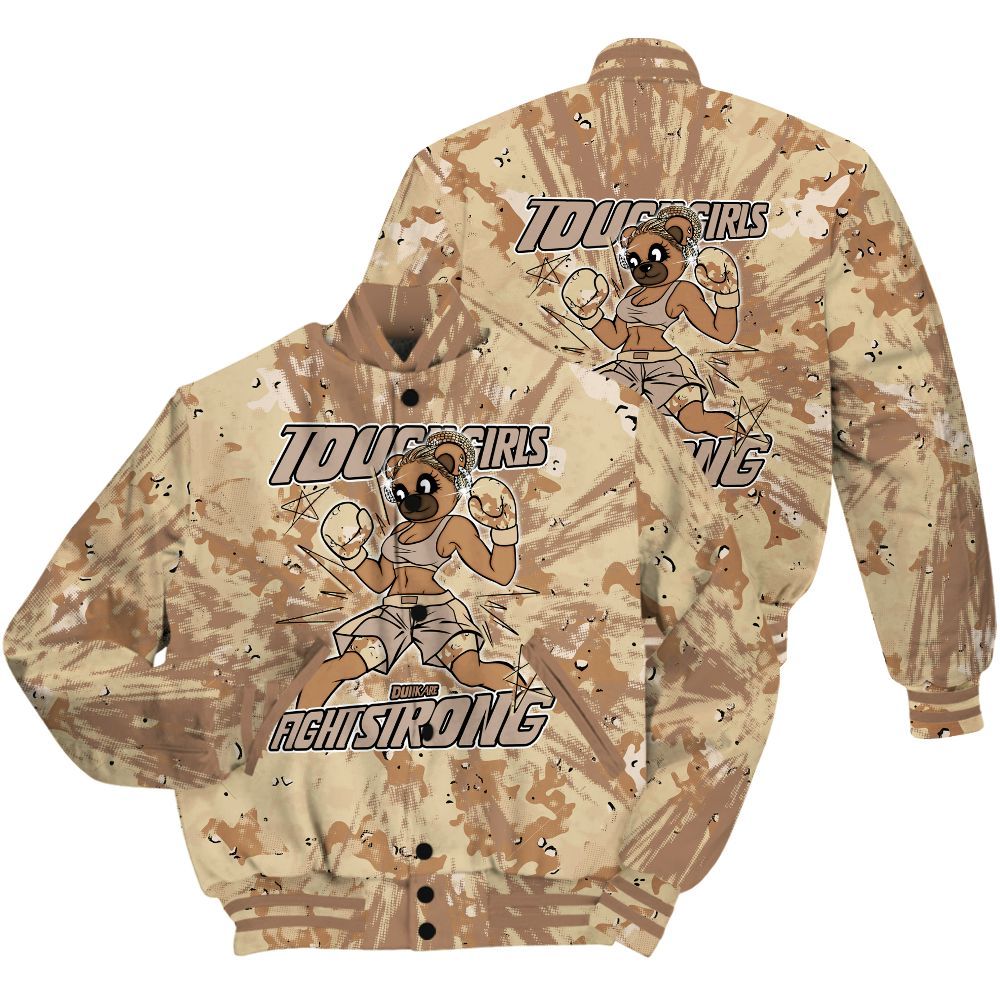 Varsity Jacket To Match Desert Camo 3s Shirt - Gritty Girls Bear Luxury All Over Print