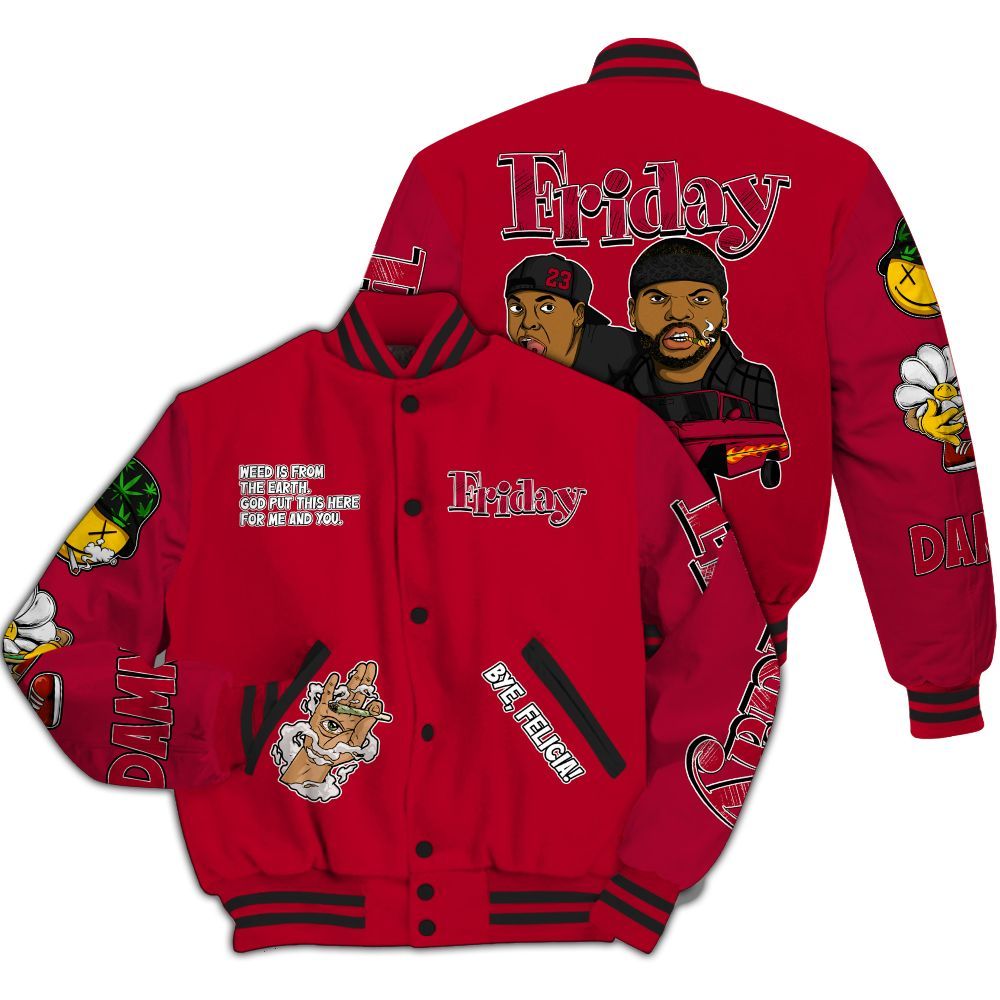 Varsity Jacket To Match Air Foamposite Pro Gym Red - Friday Sneaker Stress Style All Over Print