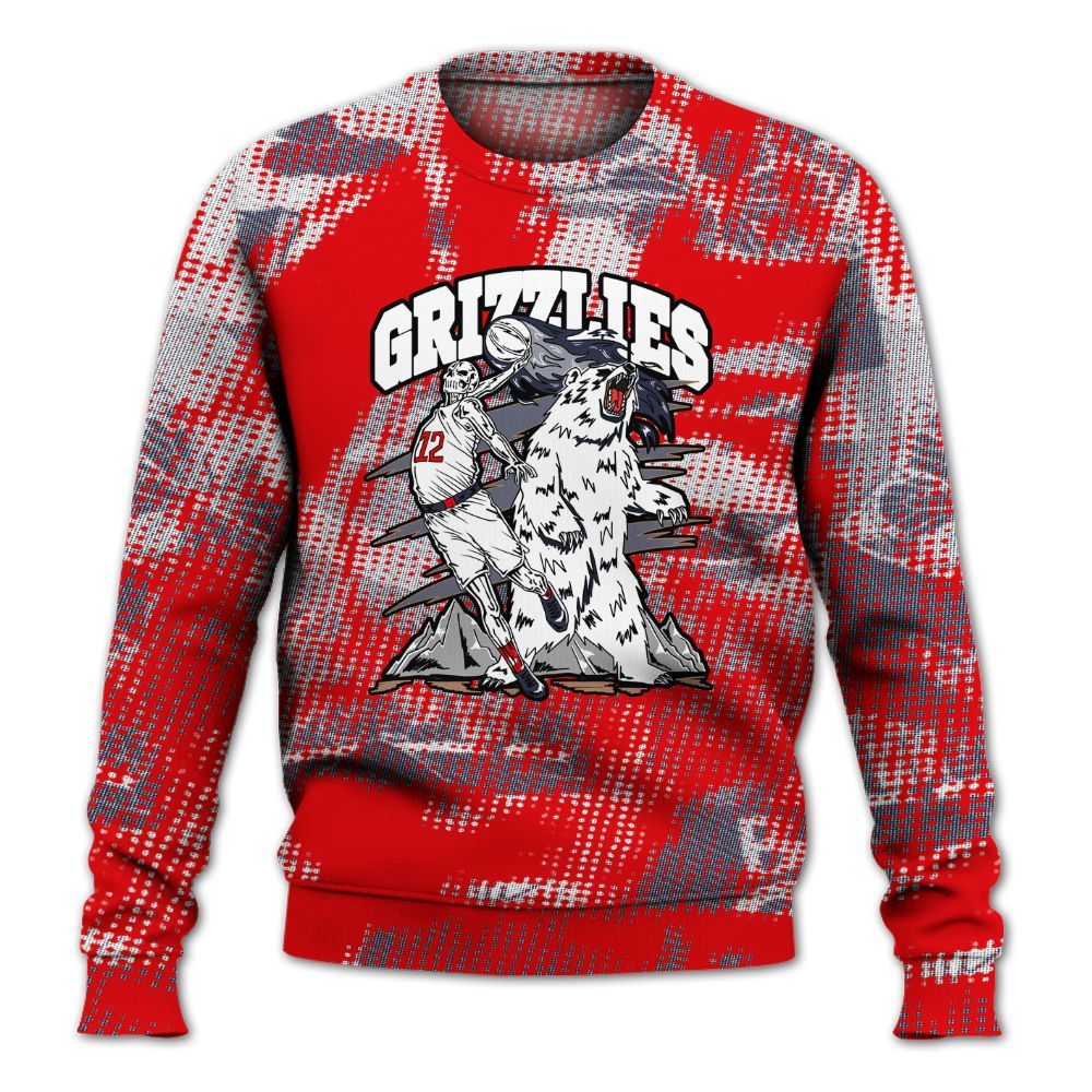 Sweatshirt To Match Low OG Howard Bison 1s - Grizzly Bear Skeleton Brown Sugar All Over Print