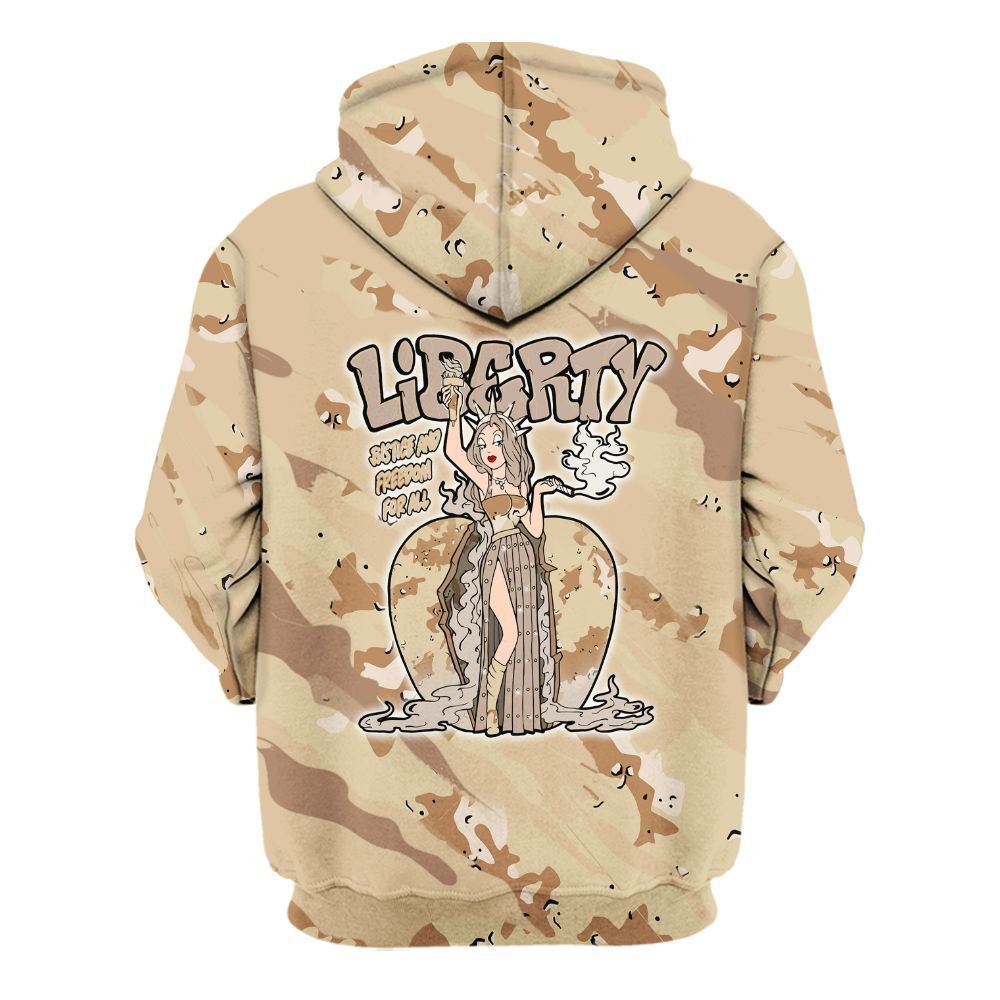 Hoodie To Match Desert Camo 3s - Midwest Cartoon Colored All Over Print