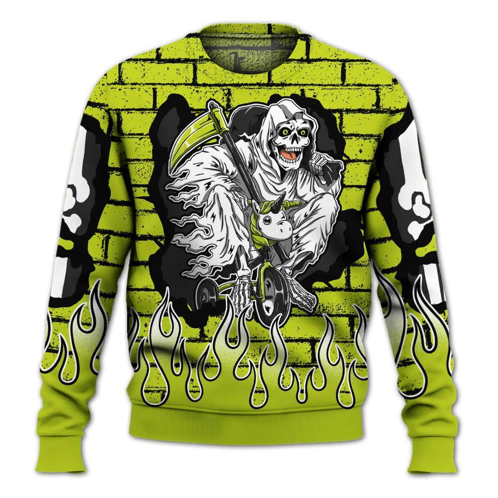 Sweatshirt To Match Bright Cactus 13s - Self Make Skeleton Crashed All Over Print